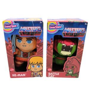 MOTU Micro Teenies Plush Lot He-Man Battle Cat 3" Mini Figures New in Box
